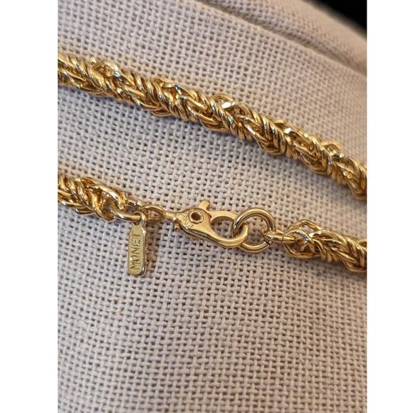 Monet Shiny Diamond Cut Gold Tone Chain W/ Special Monet Clasp 58" Necklace - Picture 2 of 6